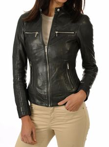 GAF Precio barato Chaquetas de cuero para mujer Moda Nueva llegada Chaquetas de cuero genuino personalizadas en cantidad a granel - Product Image 3