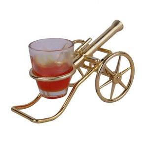 Brassworld อินเดียที่วางเทียนชาถังทองเหลืองสีทอง - Product Image 1