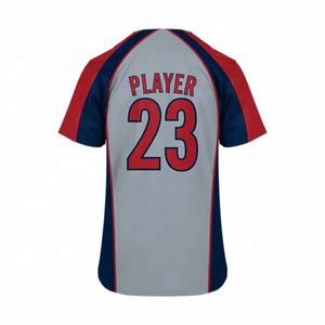 Camisetas de béisbol personalizadas OEM, Camisa de algodón, tira de sublimación, logotipo bordado, nuevo estilo - Product Image 2