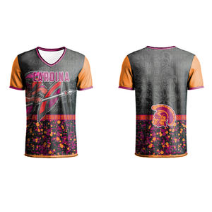 Marque personnalisée à séchage rapide col en V Sports Gym MMA Gym T-Shirt hommes Fitness entraînement manches courtes sublimation graphique course boxe - Product Image 4