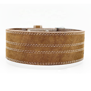 Haute qualité 13mm daim cuir Powerlifting ceinture 4 large Double broche broche boucle personnalisable Logo haltérophilie Fitness ceinture - Product Image 4