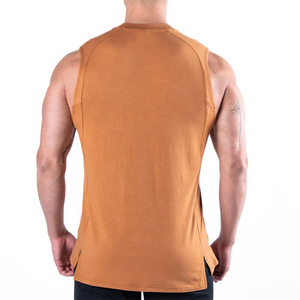 Camiseta de gimnasio personalizada de alta calidad para hombre, 100% algodón, logotipo personalizado, verano, venta al por mayor, buen color, camisetas sin mangas para hombre - Product Image 6