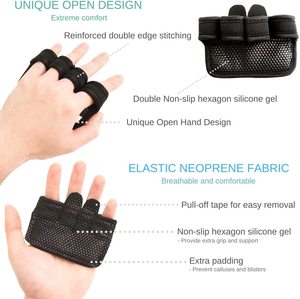 Guantes de protección de palma para entrenamiento y remo, protectores de manos para levantamiento de pesas, sin espalda ni dedos, hechos a medida, la mejor calidad - Product Image 2