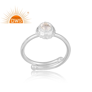 Handmade Crown <b>Statement</b> <b>Ring</b> Jewelry Wholesaler Natural Crystal Quartz Gemstone Fine <b>Silver</b> <b>Ring</b> Jewelry - Product Image 2