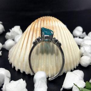 En Argent Sterling 925 Plaqué Or Personnalisé À La Main Unisexe Usage Quotidien Apatite et émeraude Pierres Précieuses brutes À La Mode Custom made Anneaux - Product Image 5