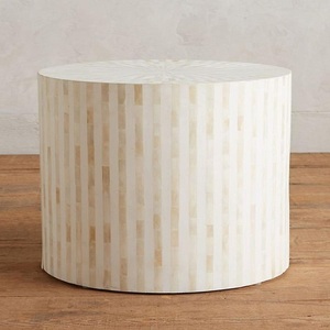 Mesa auxiliar con incrustaciones de hueso de estilo tradicional personalizable, muebles ajustables para el hogar y la sala de estar diseñados en fábrica - Product Image 3
