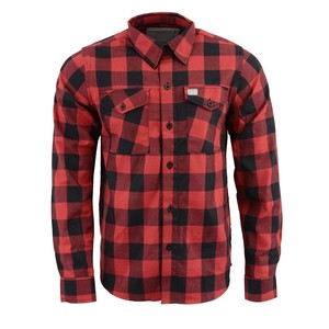 Camisa de franela de algodón para hombre con cierre de botón frontal de manga larga y costuras duraderas, ropa perfecta para montar en motocicleta al aire libre - Product Image 5