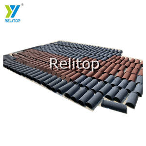 Tuiles de toiture en métal revêtues de pierre Relitop, 2 m de long, accessoires, gouttière de toit, égouttoir, angle de toit, tuiles de crête circulaires - Product Image 3