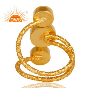 Indian Gold Plated 925 Silver Multi Rainbow <b>Moonstone</b> Ring Women's Jewelry Manufacturer - Product Image 3