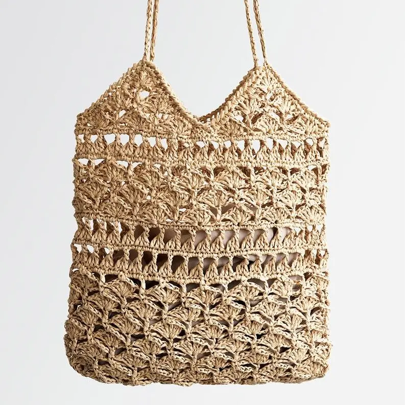 Heißer Trend Fashion Crochet Raffia Tote Handtaschen aus Vietnam