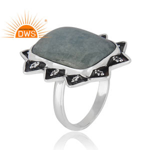 อินเดียธรรมชาติพลอยสีม่วงผู้ผลิตแหวน925เงินสเตอร์ลิงโบราณออกแบบแหวนเครื่องประดับผู้ผลิต - Product Image 2