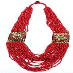 Collier en perles d'agate bohème Rawat Handicrafts, bijoux indiens faits à la main, mode costume, NK-20263 - Product Image 1