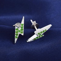 Boucles d'oreilles clous multi-pierres, design éclat de foudre mignon, en argent sterling S925, bijoux fins, cadeau, idéal pour les fêtes, Inde, prix bas, vente chaude