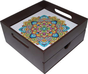 Bandeja de servicio decorativa de madera de ACACIA respetuosa con el medio ambiente al por mayor forma rectangular con cajón tamaño personalizado para restaurante de hotel en casa - Product Image 1