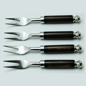 ชุดส้อมแบบแบนด้ามจับฮอร์นทำจากสแตนเลสและธรรมชาติ4ชิ้นสำหรับใช้บนโต๊ะอาหารจำนวนมากมีดในกระเป๋า - Product Image 2