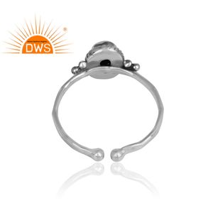 Anillo de piedras preciosas de Topacio azul Natural para mujer, joyería de diseño, joyería de plata oxidada - Product Image 3