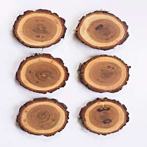 Handicraft Organic <b>Wooden</b> Coasters Natural Bark <b>Edge</b> Polished Technique Nautical Buddhism Style NOORBABA Brand India Origin Tea - Product Image 3