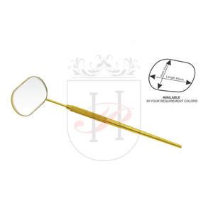 Eyelash Extension Croyder Harrop Round & <b>Rectangular</b> <b>Mirror</b> in <b>Gold</b> Color with Stainless Steel Handle Private Label - Product Image 1