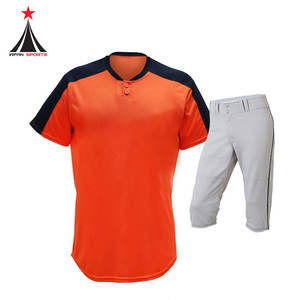 Uniforme de béisbol personalizado OEM de alta calidad al por mayor en blanco 100% poliéster Softball camisas Jersey hombres adulto tamaño uniforme de béisbol - Product Image 1