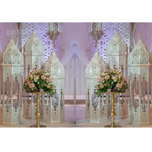 Marok kanis che Lampen aus weißer Faser für die Dekoration Stilvolle marok kanis che Hochzeits lampen Dekoration Marok kanis che Lampen für Gehweg dekor