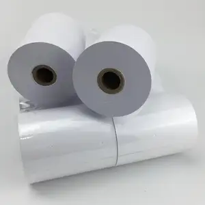 Rollos de papel térmico Dubái, venta al por mayor, 57x40, máquina POS de caja registradora, color blanco, sensible al calor, negro oscuro