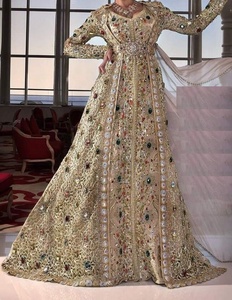 Zardozi lourd broderie étage longueur mariage et fête porter robe marocaine 2025 élégant traditionnel marocain caftan parfait - Product Image 1