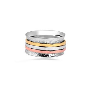 Rainbow <b>Spinner</b> <b>Ring</b> 18k Gold Plated Manufacturer Handmade Band <b>Ring</b> Low Price Sterling Silver Jewelry Casa De Plata - Product Image 5