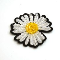 Patchs brodés faits main avec des fleurs et des perles pour vêtements, DIY, strass, paillettes, à coudre/à repasser, applique