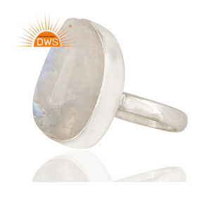 ชุด Bezel 925แหวนเงินสเตอร์ลิงเครื่องประดับพลอยขายส่งธรรมชาติสีรุ้งพลอยพลอยเครื่องประดับแหวนค๊อกเทล - Product Image 3