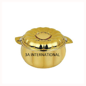 หม้อไฟกลมเคลือบทองสำหรับโต๊ะอาหารมื้อเย็นอุปกรณ์ทำอาหารหม้อร้อนกลมสำหรับบ้านโรงแรมเก็บอาหาร - Product Image 1