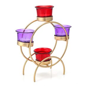 Portavelas de hierro de alta calidad, soporte de luz de té con taza de vidrio, precio al por mayor - Product Image 4