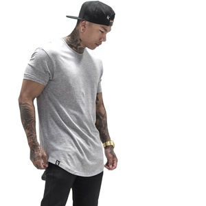 New Fashion Plus Size <b>Men's</b> Cotton Jersey Breathable <b>Long</b> Length <b>Extra</b> <b>Long</b> Curved Hem Scoop Bottom <b>T</b>-<b>Shirt</b> - Product Image 1