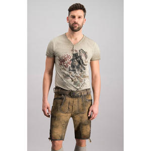 Short traditionnel bavarois à motif solide Lederhosen cuir de cerf imprimé numériquement du Pakistan - Product Image 3