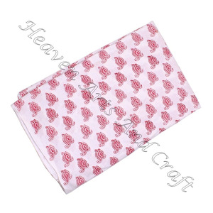 Hermosa mano bloque impreso algodón indio mano bloque tela por yarda bloque impreso algodón Mujer ropa bata tela para vestido - Product Image 1