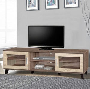 Essence TV Console 1800mm W Glass <b>Doors</b> Modern Contemporary Living Room Furniture TV Stand - Product Image 2