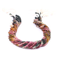 Pierres précieuses naturelles en Tourmaline multicolores, 4mm, perles à facettes, en forme de tonnelle, vente en gros, perles de Tourmaline pour perle