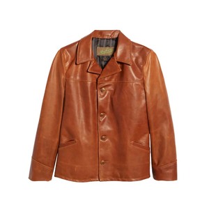 PIHA SPORTS Men's O-Neck Leather Motorcycle Jacket Zipper Pockets <b>Genuine</b> Soft Touch Cowhide Waterproof Reversible Thick Jacket - Product Image 4