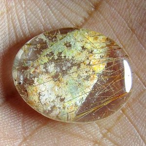 Pierres précieuses naturelles en vrac de haute qualité jardin Lodolite Quartz Cabochon lisse plaine forme ovale bonne valeur prix par carat pour - Product Image 1