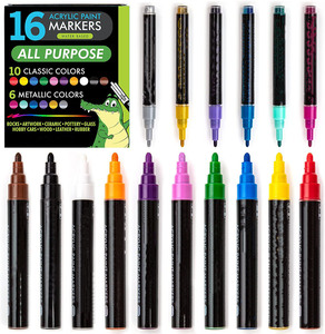 Rotulador de pintura acrílica, 12 colores, <span class=keywords><strong>para</strong></span> cerámica, Roca, vidrio, <span class=keywords><strong>porcelana</strong></span>, barato - Product Image 1