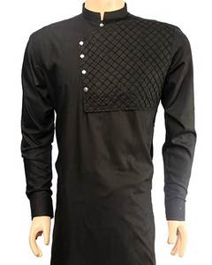 Salwar Kameez pakistanais décontracté pour homme 2022, entièrement cousu, prêt à porter, en coton viscose soyeux, longueur genou - Product Image 1