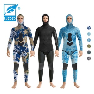 UOO fábrica OEM ODM 3mm 5mm 7mm dos piezas de manga larga con capucha neopreno pesca submarina traje de buceo libre - Product Image 1