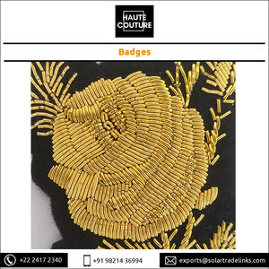 Las insignias de hilo de lingotes de oro con diseño de rosa para mujer bordadas a mano más vendidas para chaquetas Blazers - Product Image 5