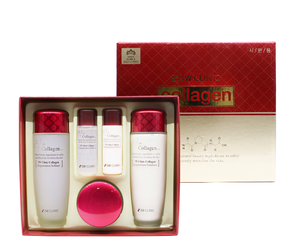 Ensemble de soins de la peau au collagène marin 3W CLINIC, kit de soins du visage en 3 étapes - Soins professionnels coréens K-beauty - Product Image 1