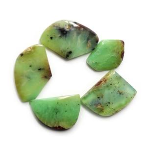 5 ชิ้นธรรมชาติชีวภาพออสเตรเลีย Chrysoprase ชิ้นเรียบรูปร่างหยาบ - Product Image 3
