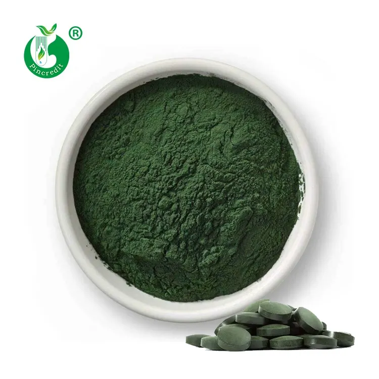 Tabletas de espirulina en polvo de grado alimenticio, venta al por mayor, de etiqueta privada orgánica, venta al por mayor