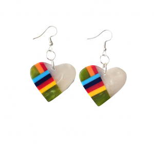 Brand New Women's Statement <b>Fashion</b> Acrylic <b>Earrings</b> Quty Handicrafts-New Resin Inlay Heart Shape <b>Drop</b> <b>Earrings</b> - Product Image 5