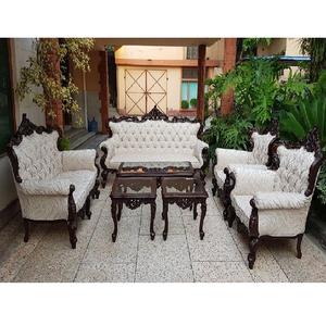 Juego de Muebles de Vestíbulo Modernos de Madera de Teca de Diseño, Sofá de 7 Plazas Hecho a Mano y Duradero con Tamaño y Color Personalizables - Product Image 1