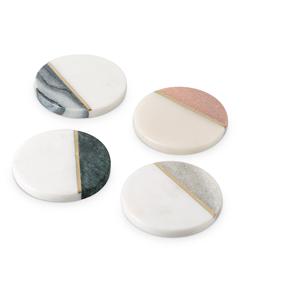 แผ่นรองแก้วหินอ่อน ของขวัญขึ้นบ้านใหม่ รูปหัวใจ ทำด้วยมือ หินอ่อนสีขาวและไม้ สำหรับเครื่องดื่ม มีจำหน่าย - Product Image 3