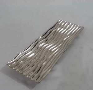 Plat de service en aluminium nickelé, bol de service décoratif en métal, bol indien de luxe, vente chaude, classique, fait à la main - Product Image 6