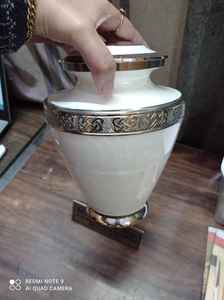 8นิ้วสีขาวเงินสลักทองเหลืองเผาศพอุปกรณ์ศพโกศ - Product Image 2